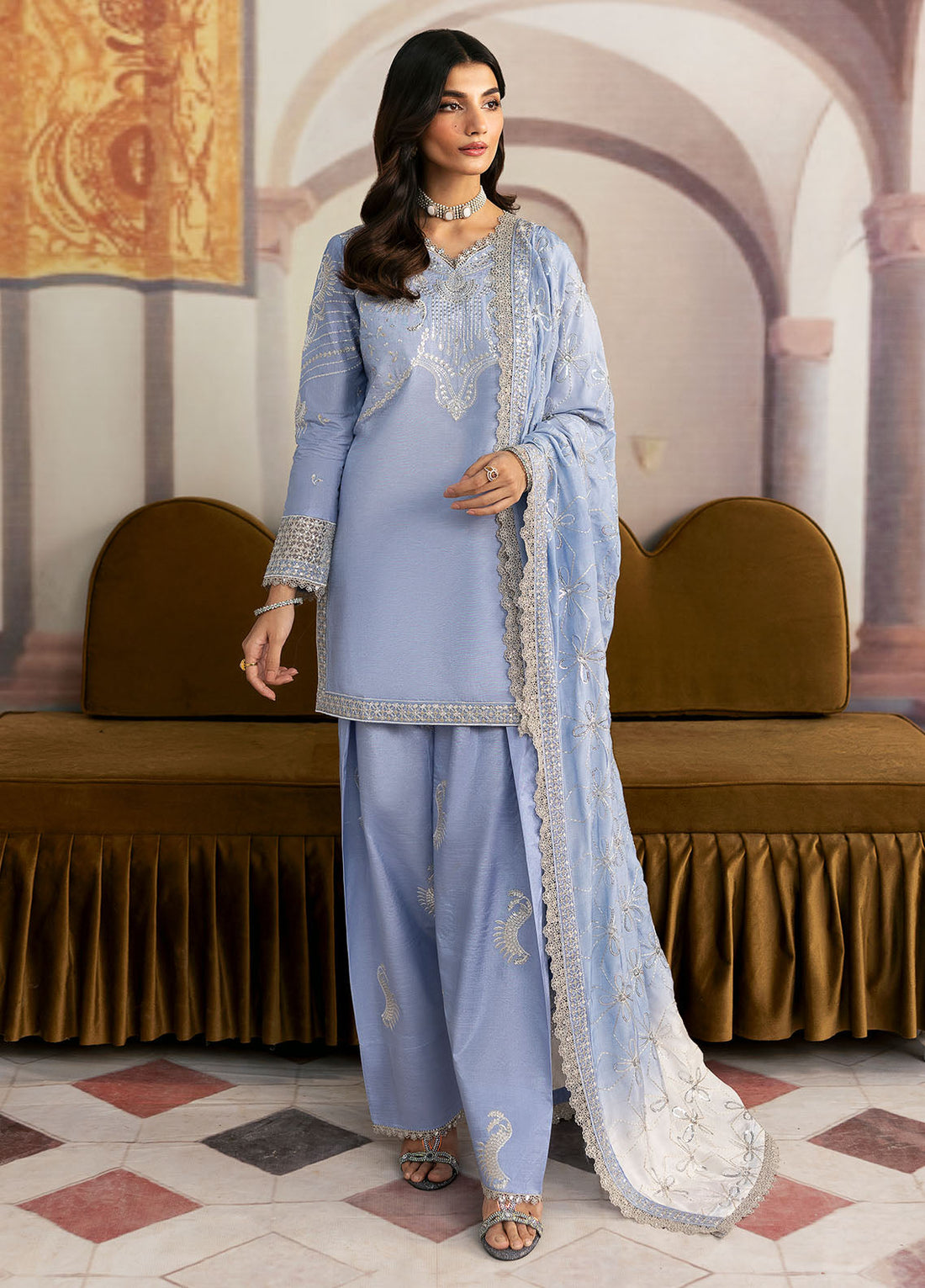 Sahane | There She Glows | TSG-05 Abyss XS LIight blue Grey Raw Silk