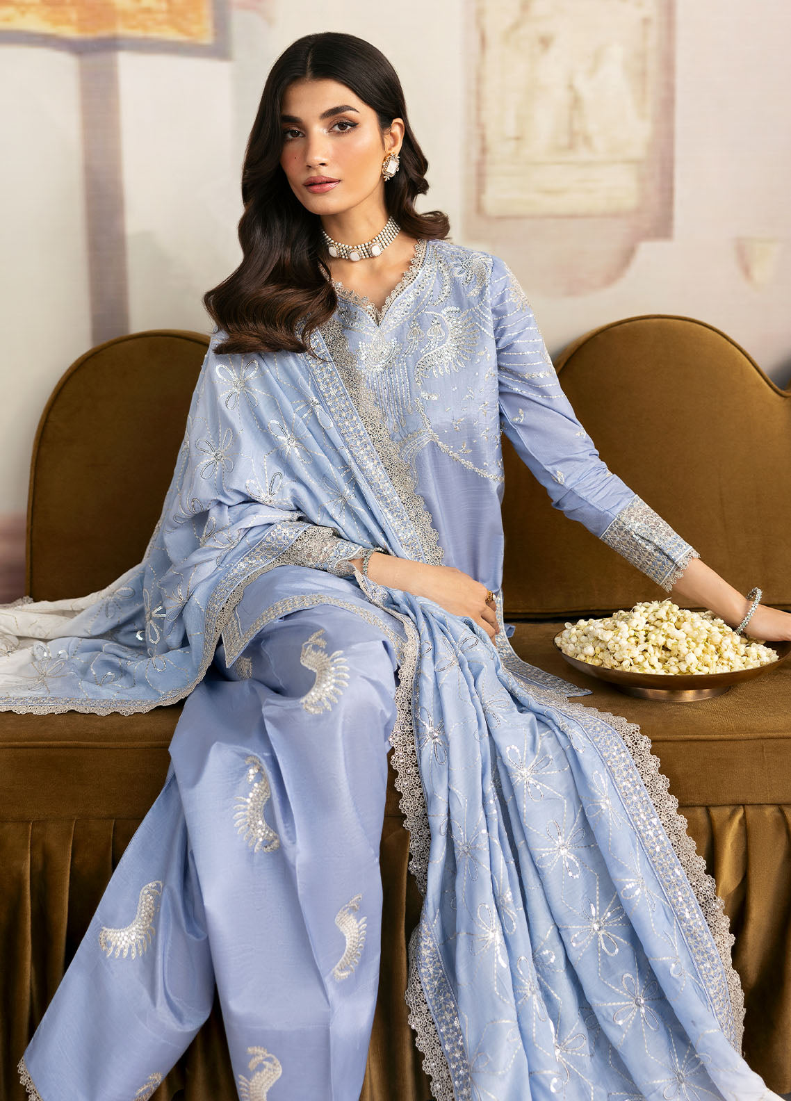Sahane | There She Glows | TSG-05 Abyss M LIight blue Grey Raw Silk
