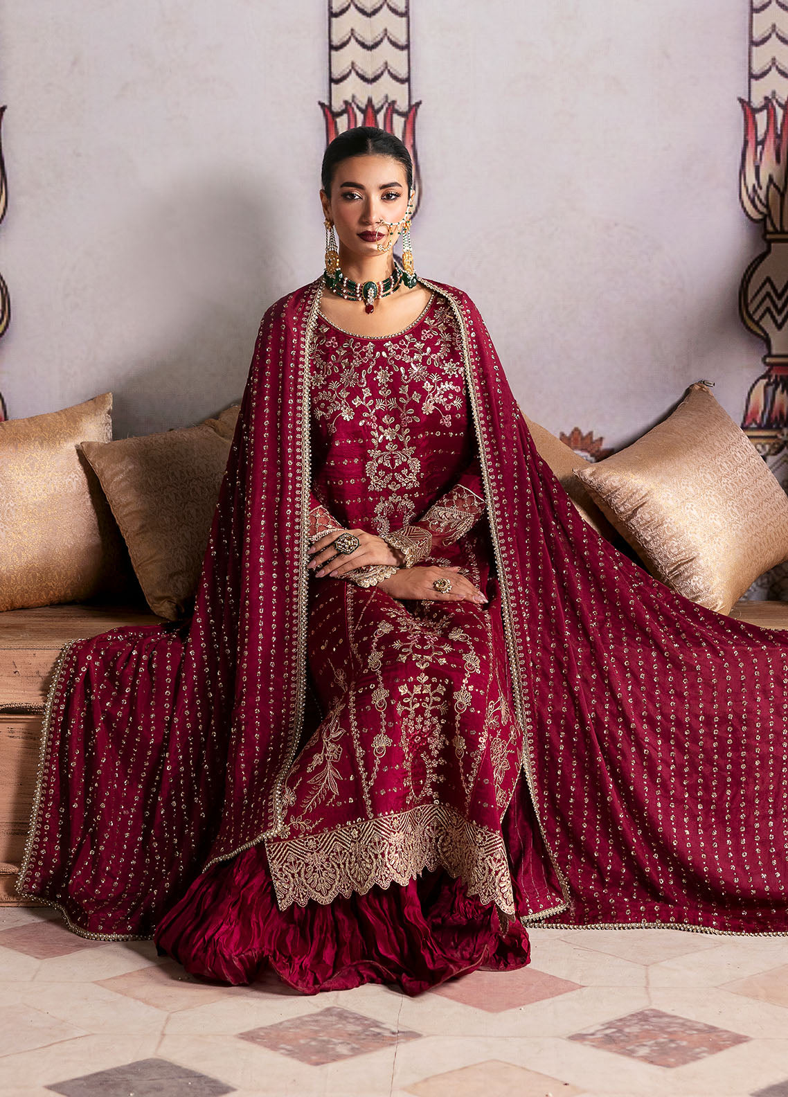 Sahane | There She Glows | TSG-07 Merlot M Wine Raw Silk