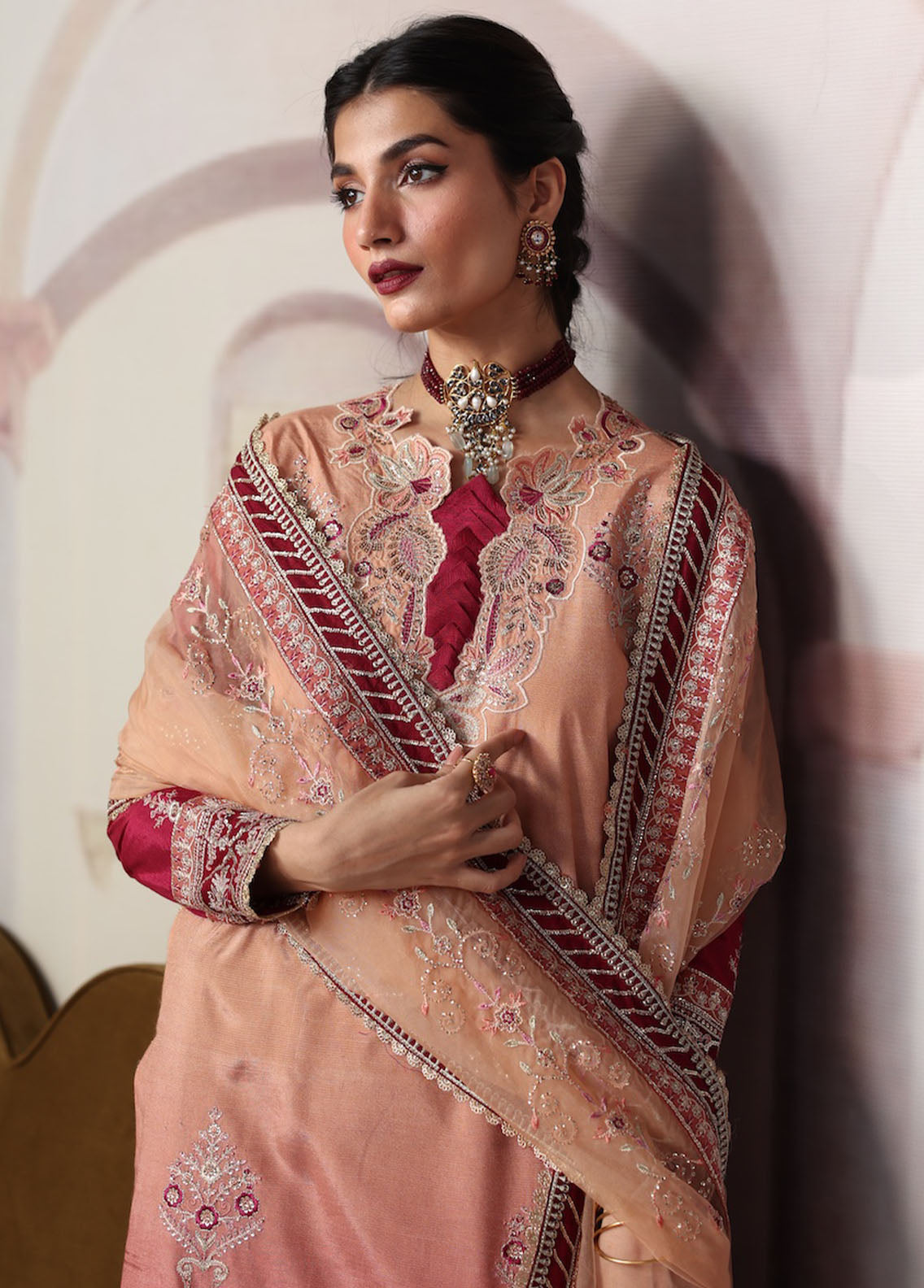 Sahane | There She Glows | TSG-08 Ember M Dust Red Raw Silk