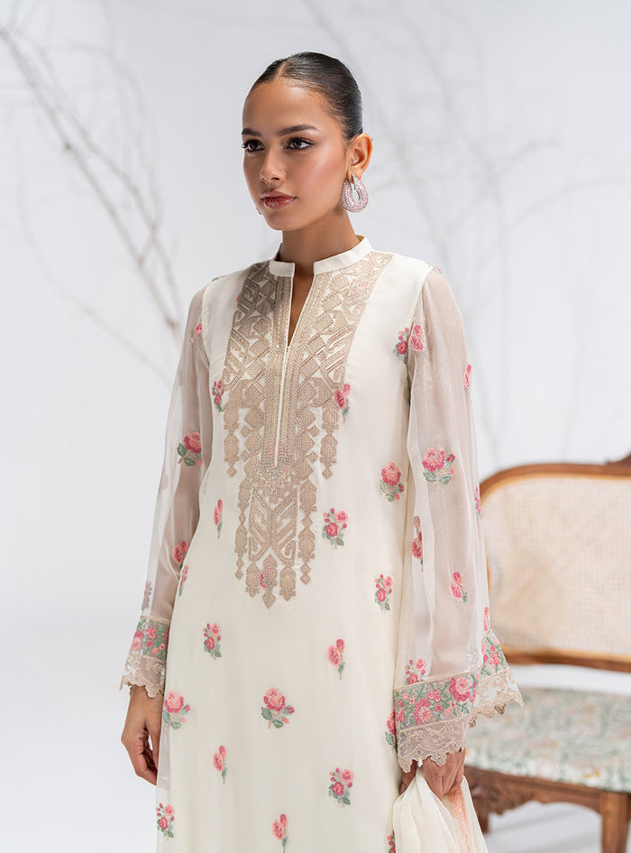 Zainab Chottani | Eid Pret 25 | Hanah M Pearl White Chiffon