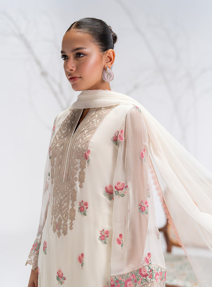 Zainab Chottani | Eid Pret 25 | Hanah S Pearl White Silk