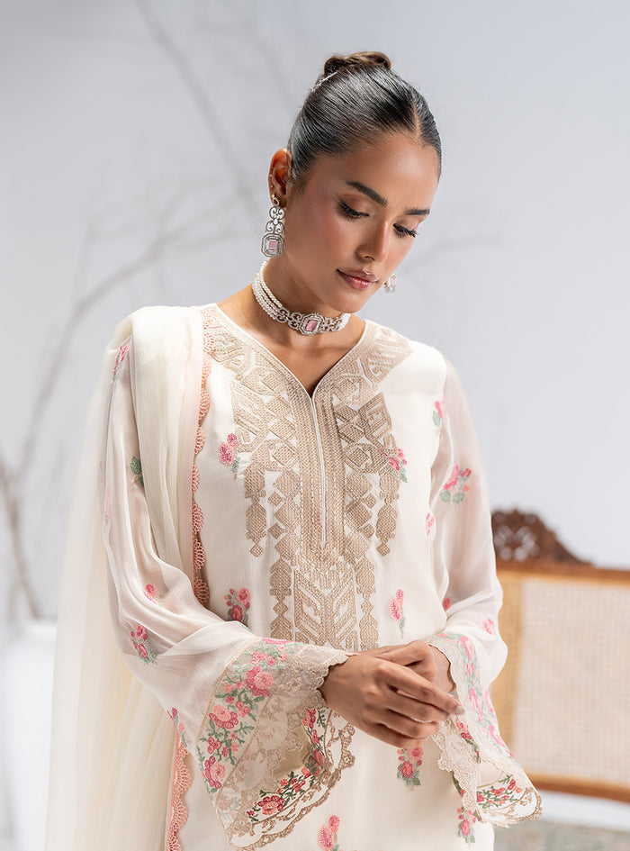 Zainab Chottani | Eid Pret 25 | Avia L Milk White Silk
