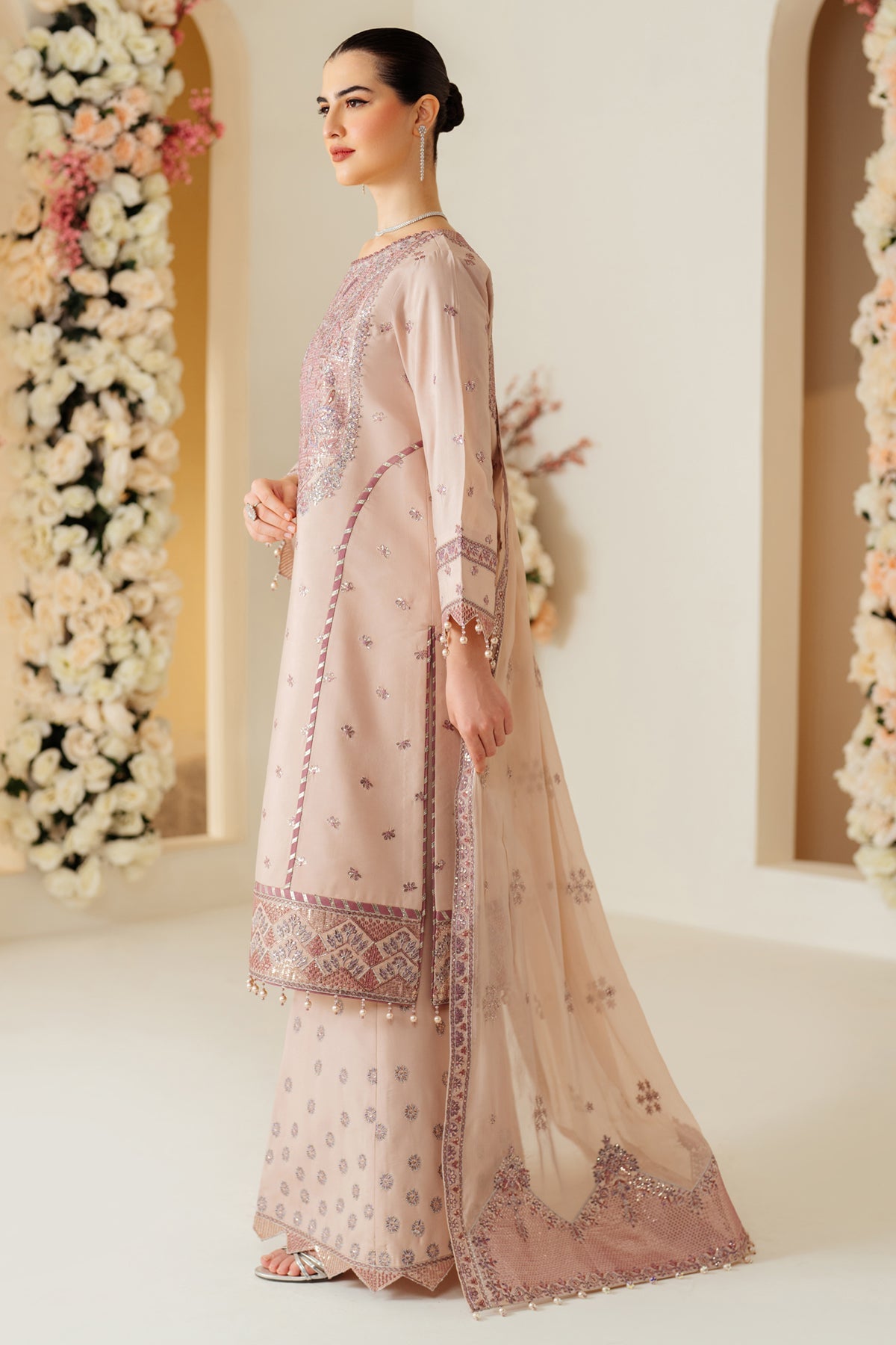 Alizeh | Luxury Raw Silk | AF-RS-08-TAFFY Custom Size Dusty Pink Raw Silk