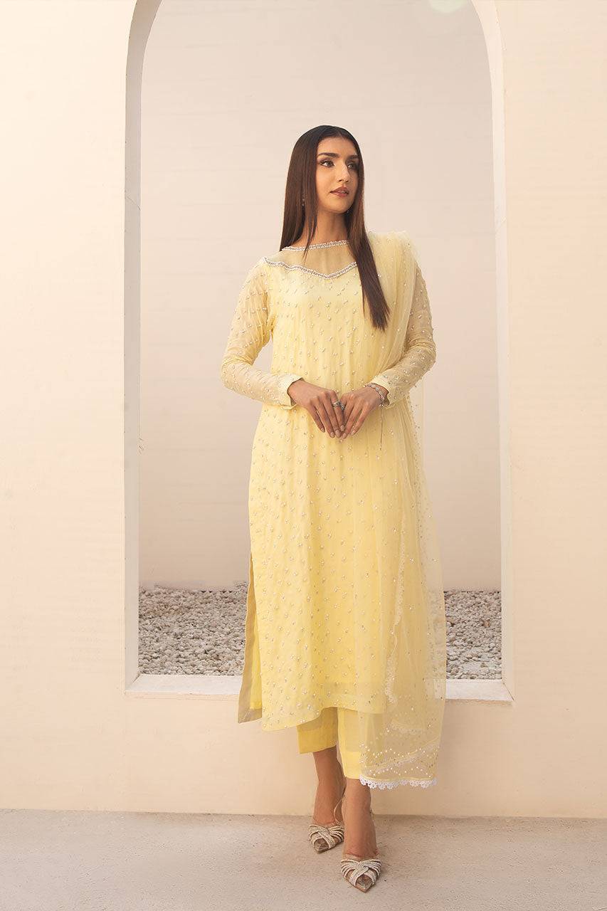 Leon | Leon Luxe Collection | SITARA LIME - Pakistani Designer Dress - by Leon | Type: Formal - 100% Original at Saira Sultan