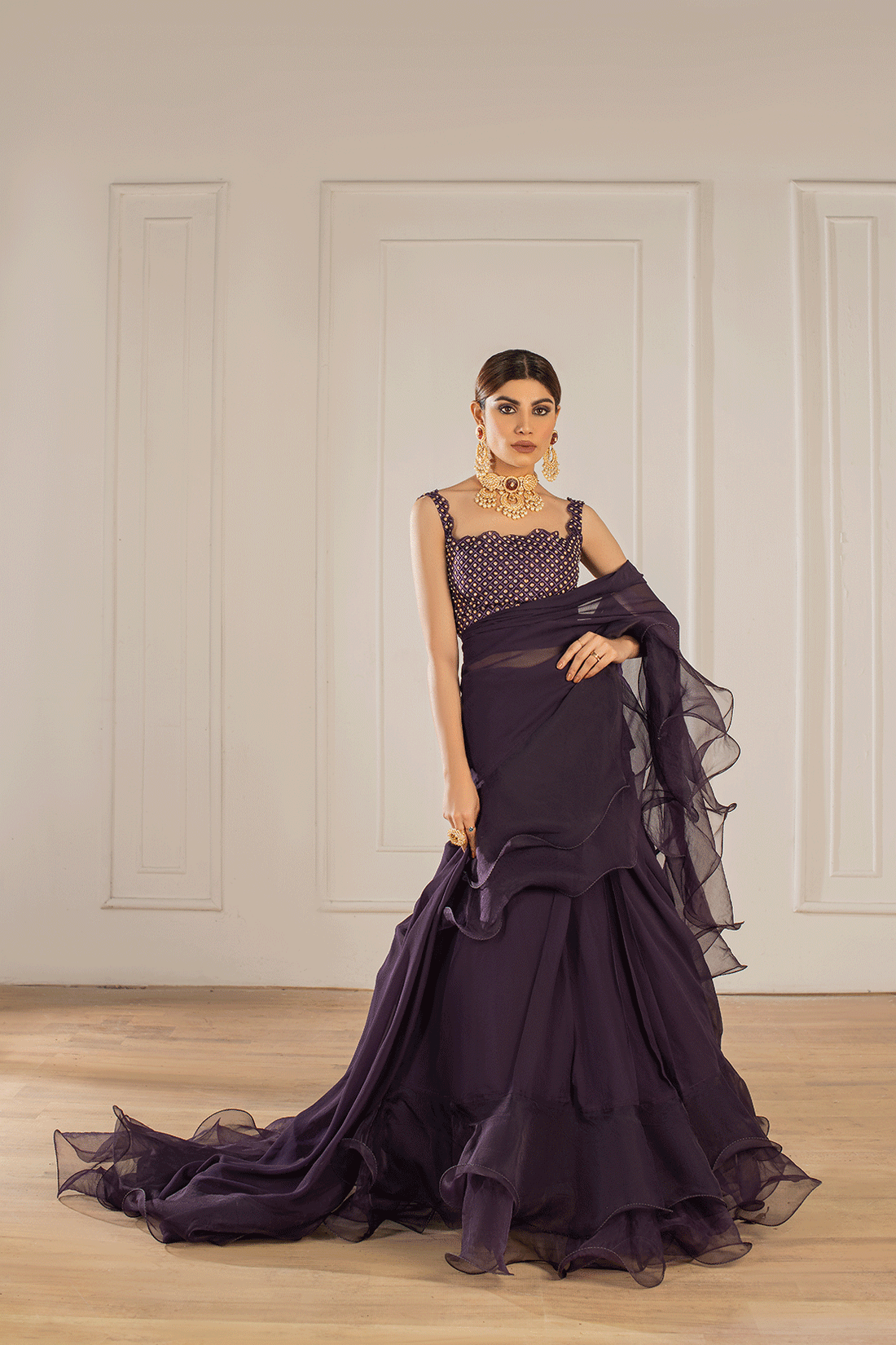 Leon | Leon Luxe Collection | SAREE - Pakistani Designer Dress - by Leon | Type: Formal - 100% Original at Saira Sultan