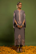 Wardha Saleem | Luxury Pret Traditional Wear | SUROOR - PURE SILK (2 PC) M Gray Raw Silk