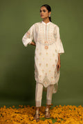 Wardha Saleem | Luxury Pret Traditional Wear | AKS-PURE SILK (2 PC) XS Off White Raw Silk