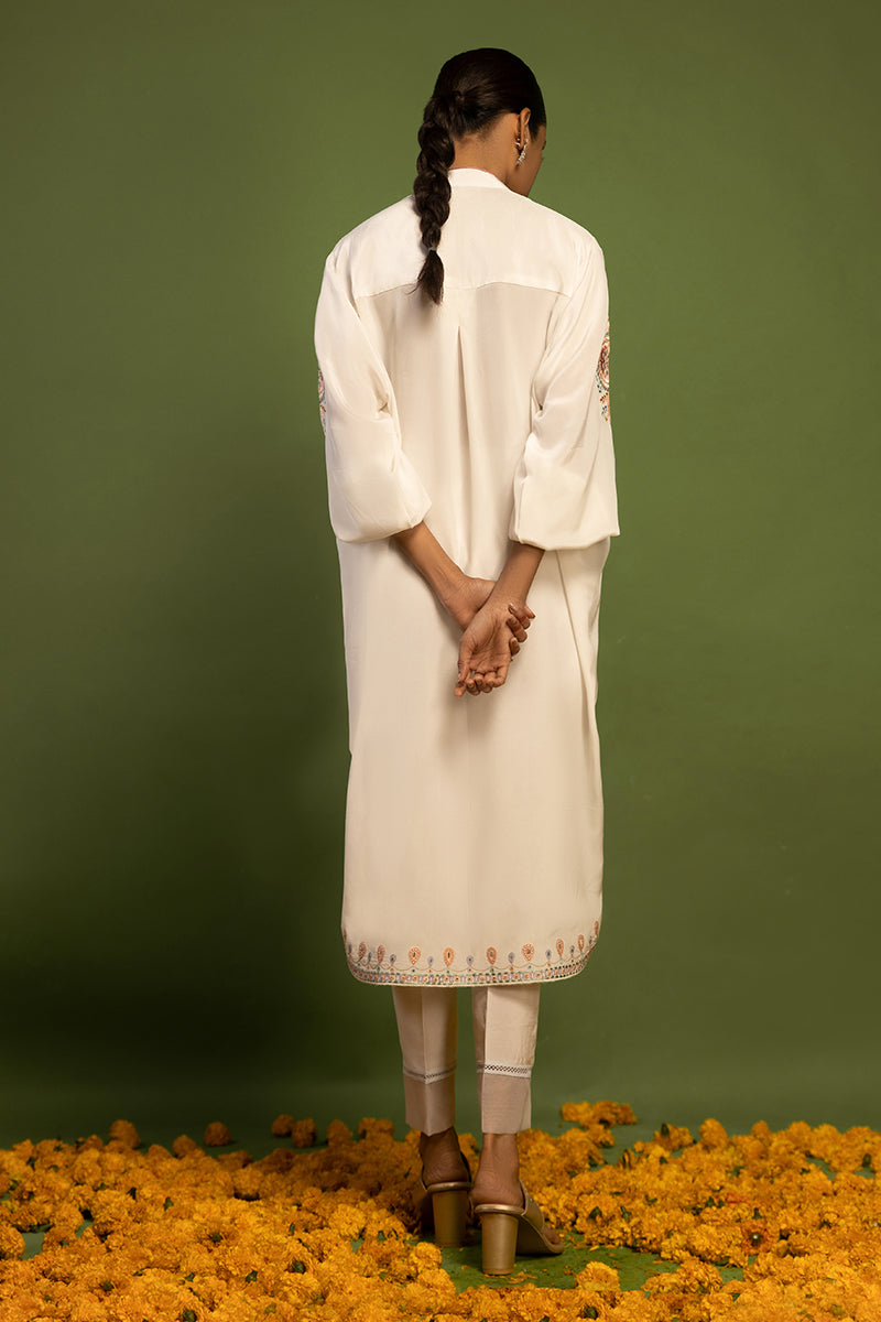 Wardha Saleem | Luxury Pret Traditional Wear | AKS-PURE SILK (2 PC) XS Off White Raw Silk