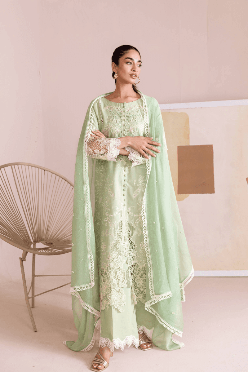 Manara | Mgrolia Garden 25 | SAGE - Pakistani Designer Dress - by Manara | Type: Ladies Clothes - 100% Original at Saira Sultan
