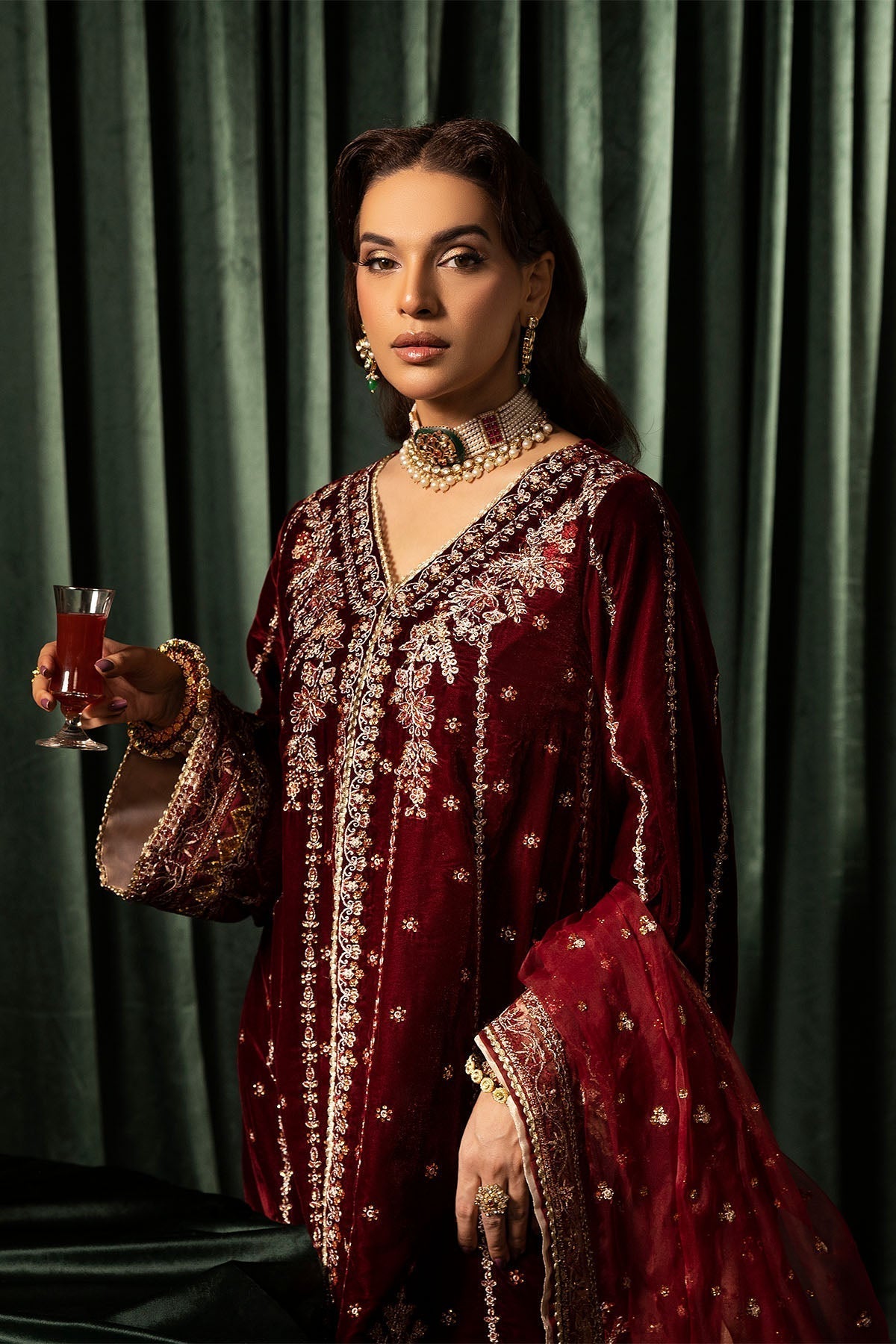 Motifz | Velvet Formals | 5099-SANDAL XL Maroon Velvet