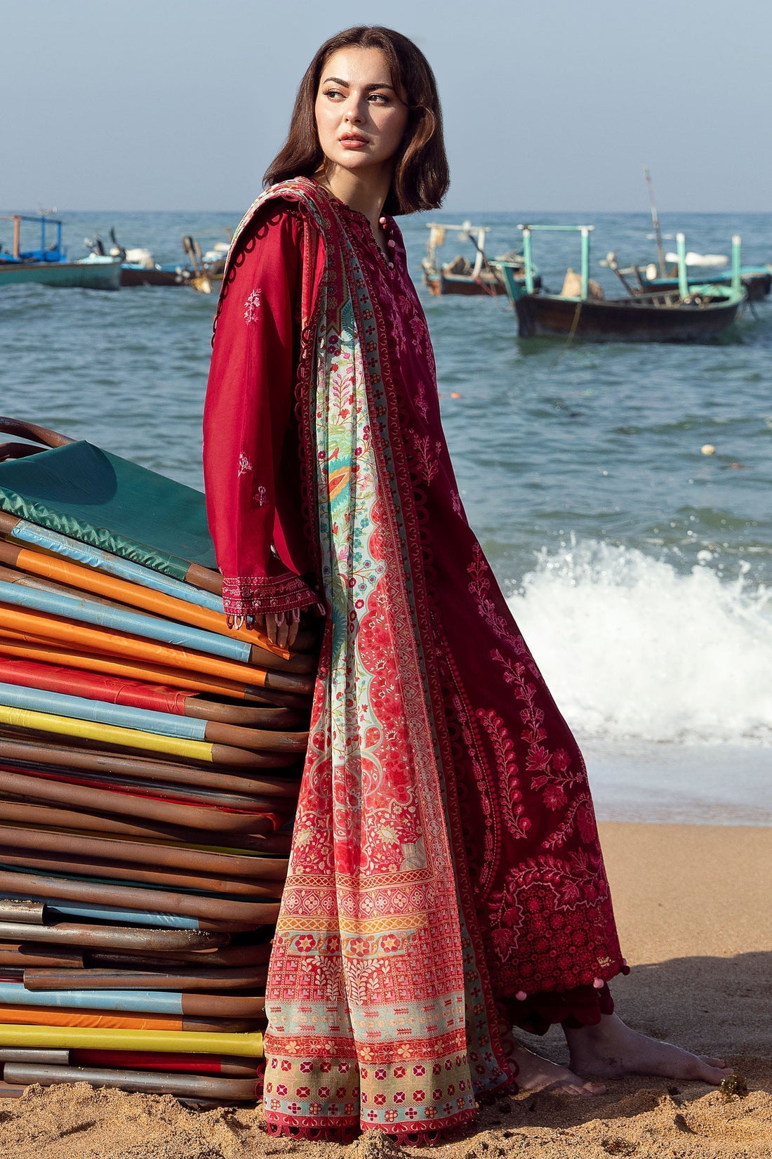 Zaha | Embroidered Lawn Collection | EIRA (ZL23-10 B) -  Zaha Luxury -  Saira Sultan