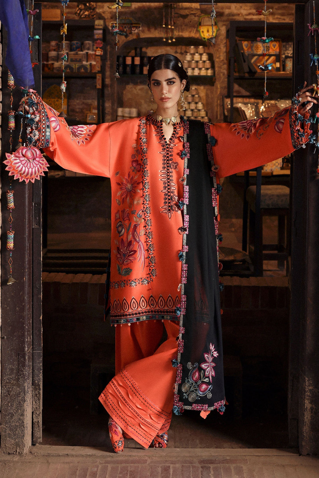 Zaha | Festive Lawn 25 | RANGREZ (ZF-25-06) XS Coral Pink Lawn