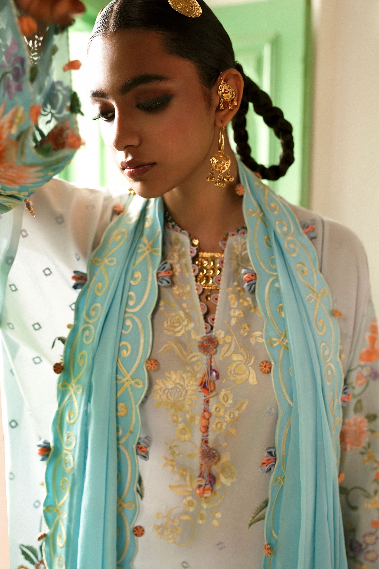 Zaha | Festive Lawn 25 | SHEHRBANO (ZF-25-03) M Ivory Lawn