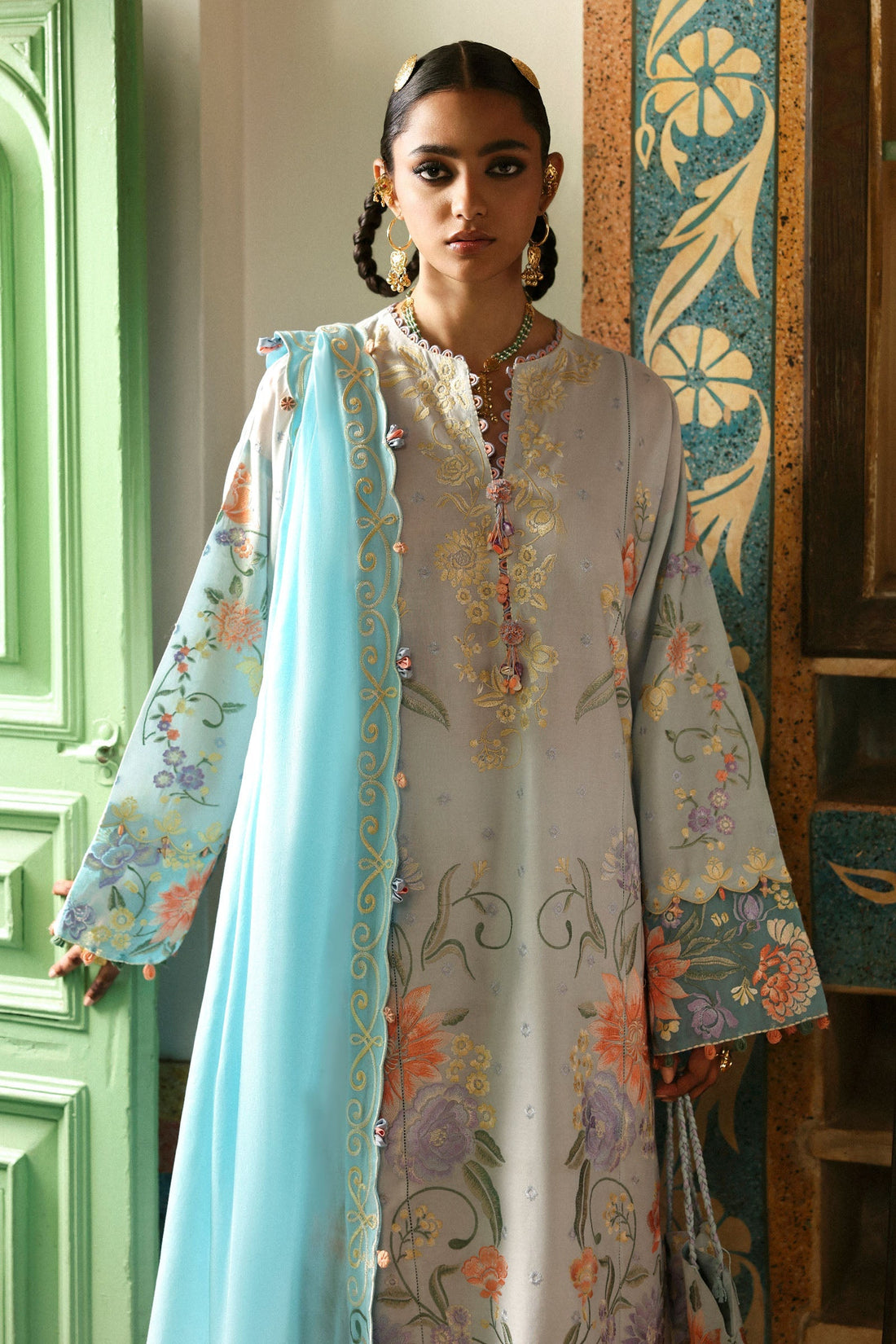 Zaha | Festive Lawn 25 | SHEHRBANO (ZF-25-03) XS Ivory Lawn