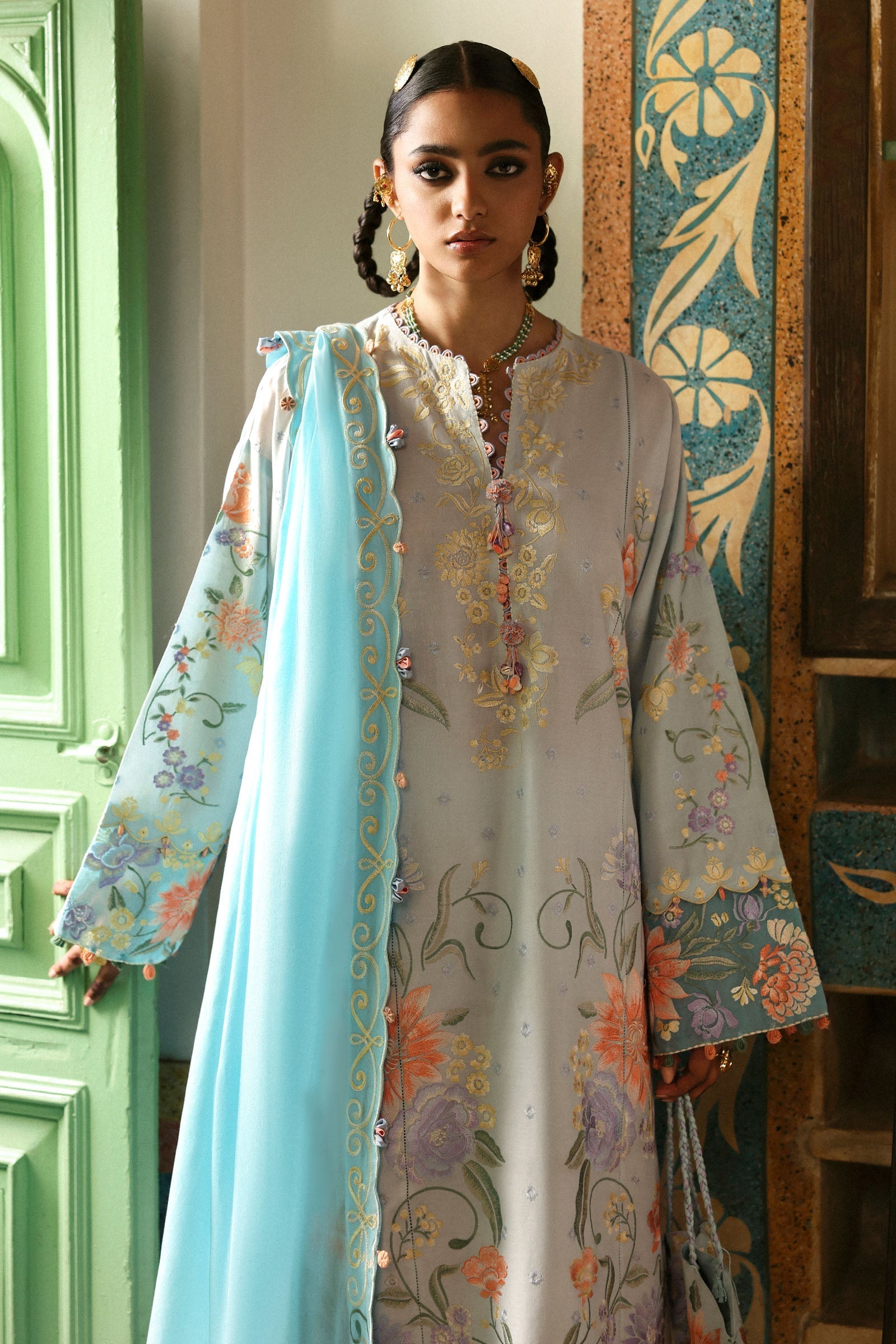 Zaha | Festive Lawn 25 | SHEHRBANO (ZF-25-03) S Ivory Lawn