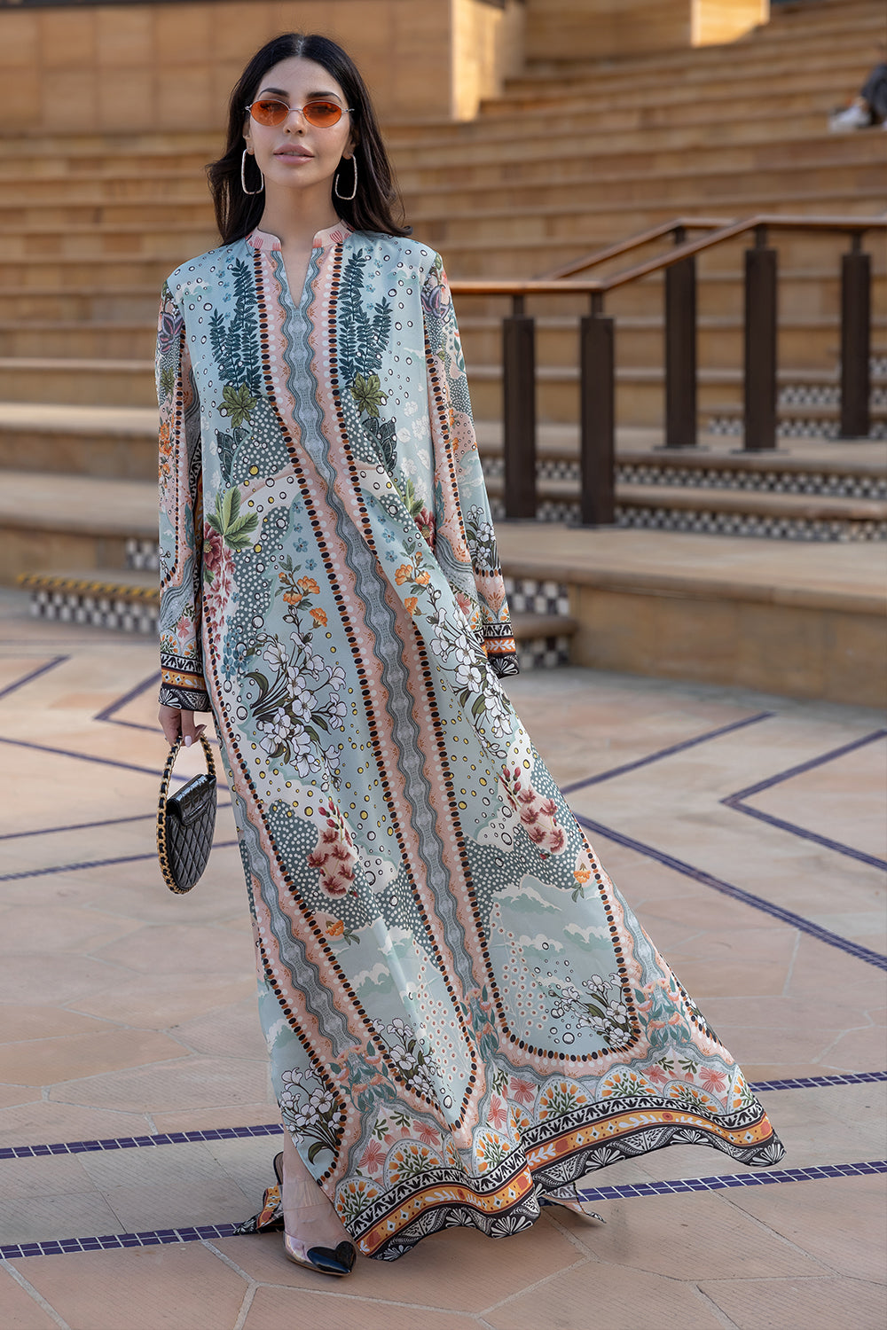 Saira Rizwan | Resort Collection 25 | IVY-SRRC01-25 XS Light Blue Silk
