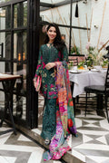 Afrozeh | Lawn 25 | Vermora Custom Size Deep Teal Green Lawn
