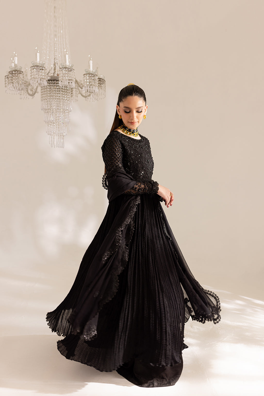 Vanya | Gulraz Formals | FF-54 XS Black Chiffon