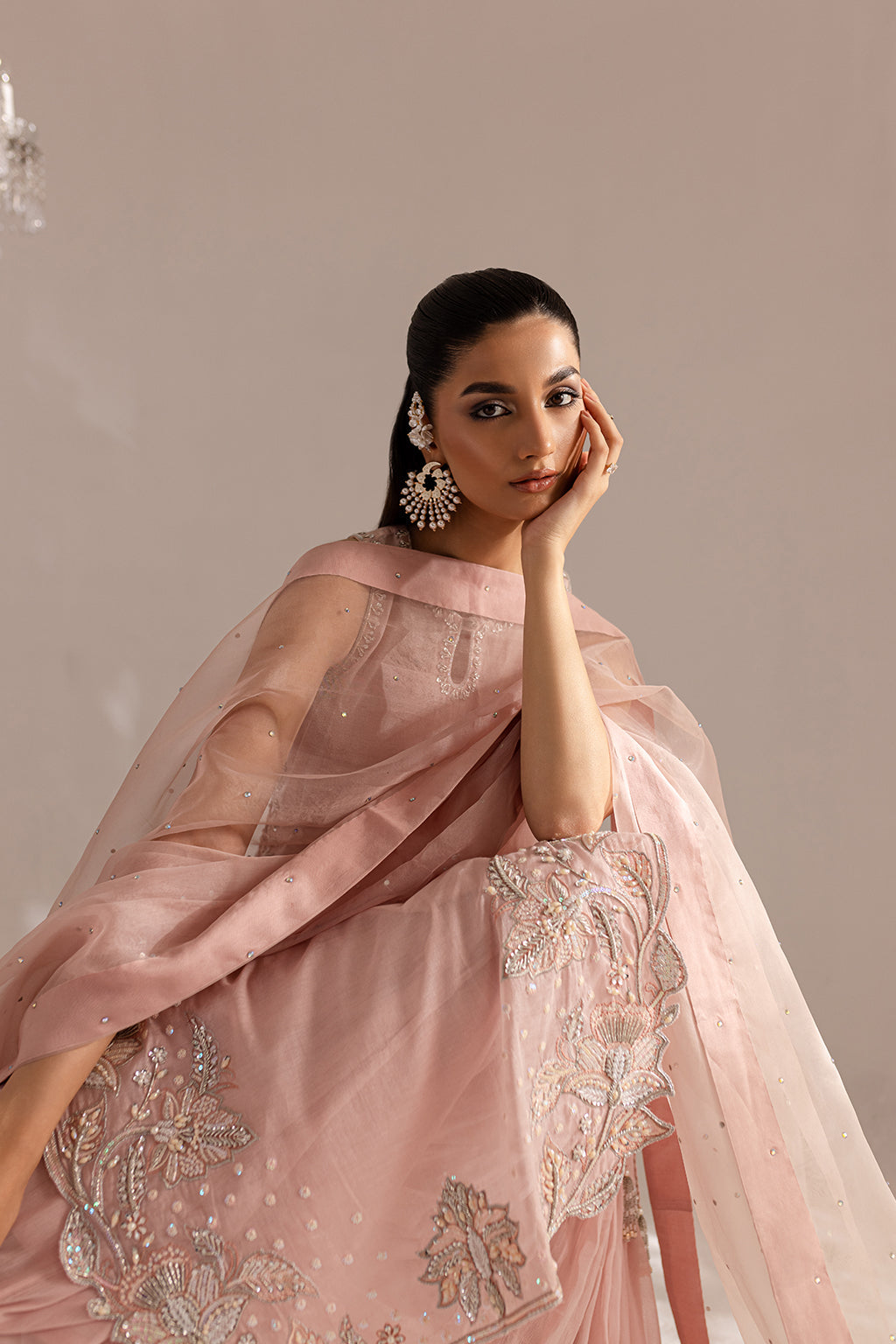 Vanya | Gulraz Formals | FF-60 XL Powder Pink Masoori