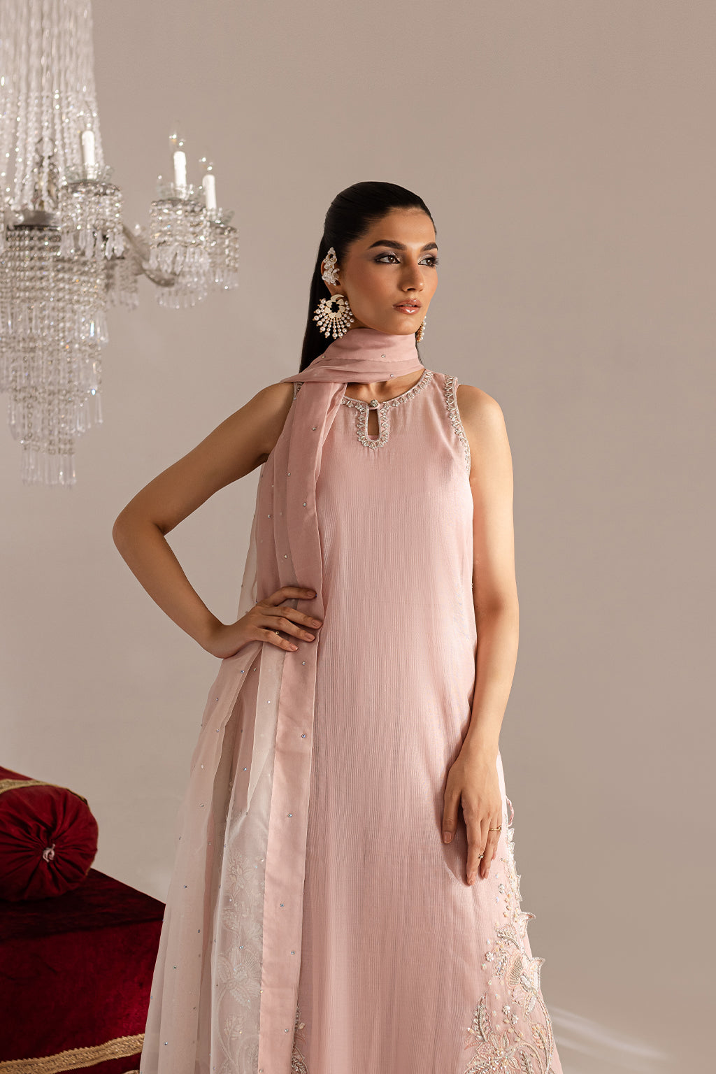Vanya | Gulraz Formals | FF-60 L Powder Pink Masoori