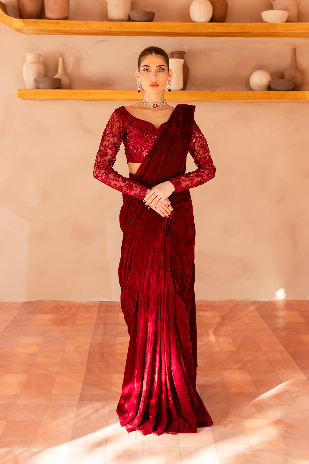 Vanya | Velvet Formals 24 | KV-55 XS Red Velvet