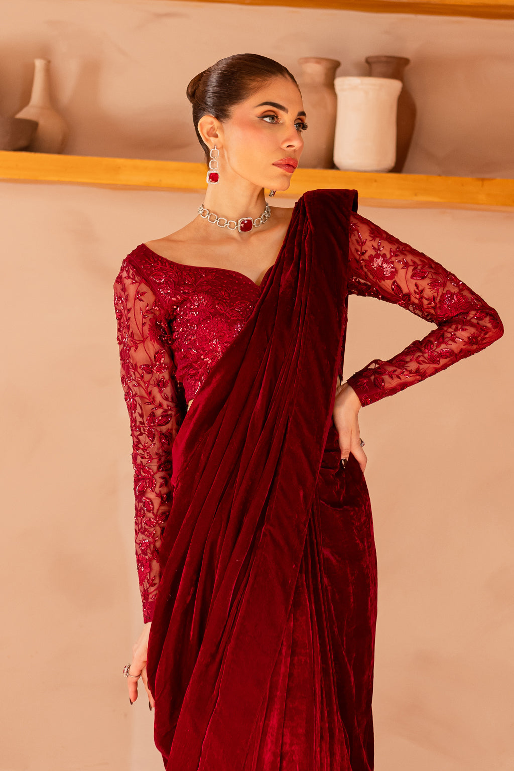 Vanya | Velvet Formals 24 | KV-55 M Red Velvet