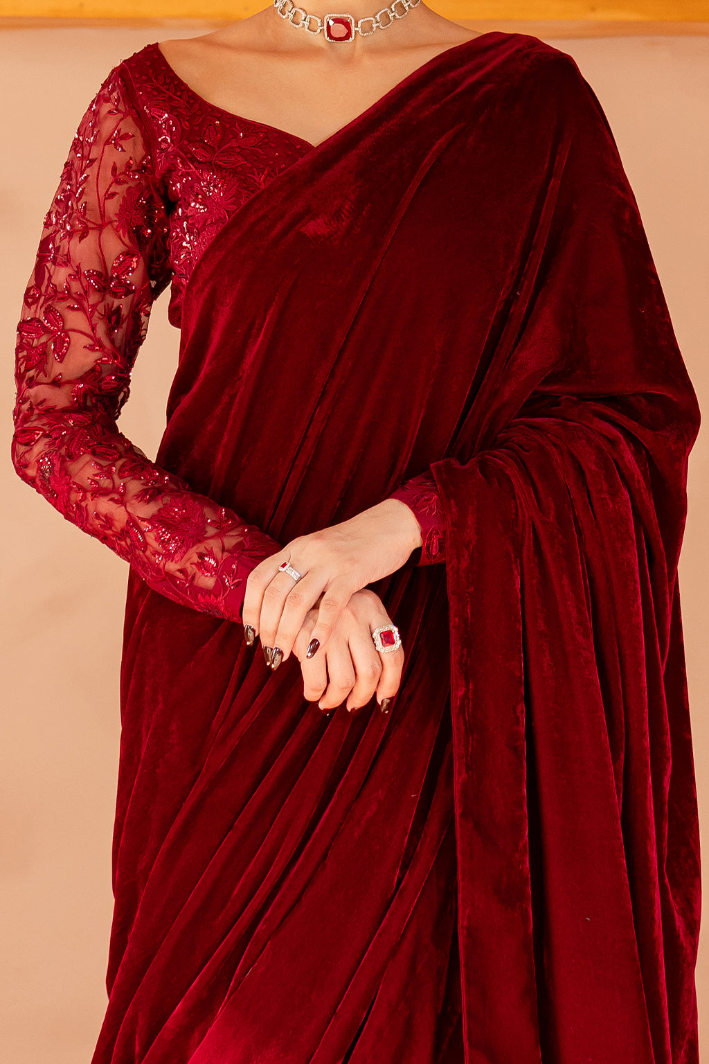 Vanya | Velvet Formals 24 | KV-55 L Red Velvet
