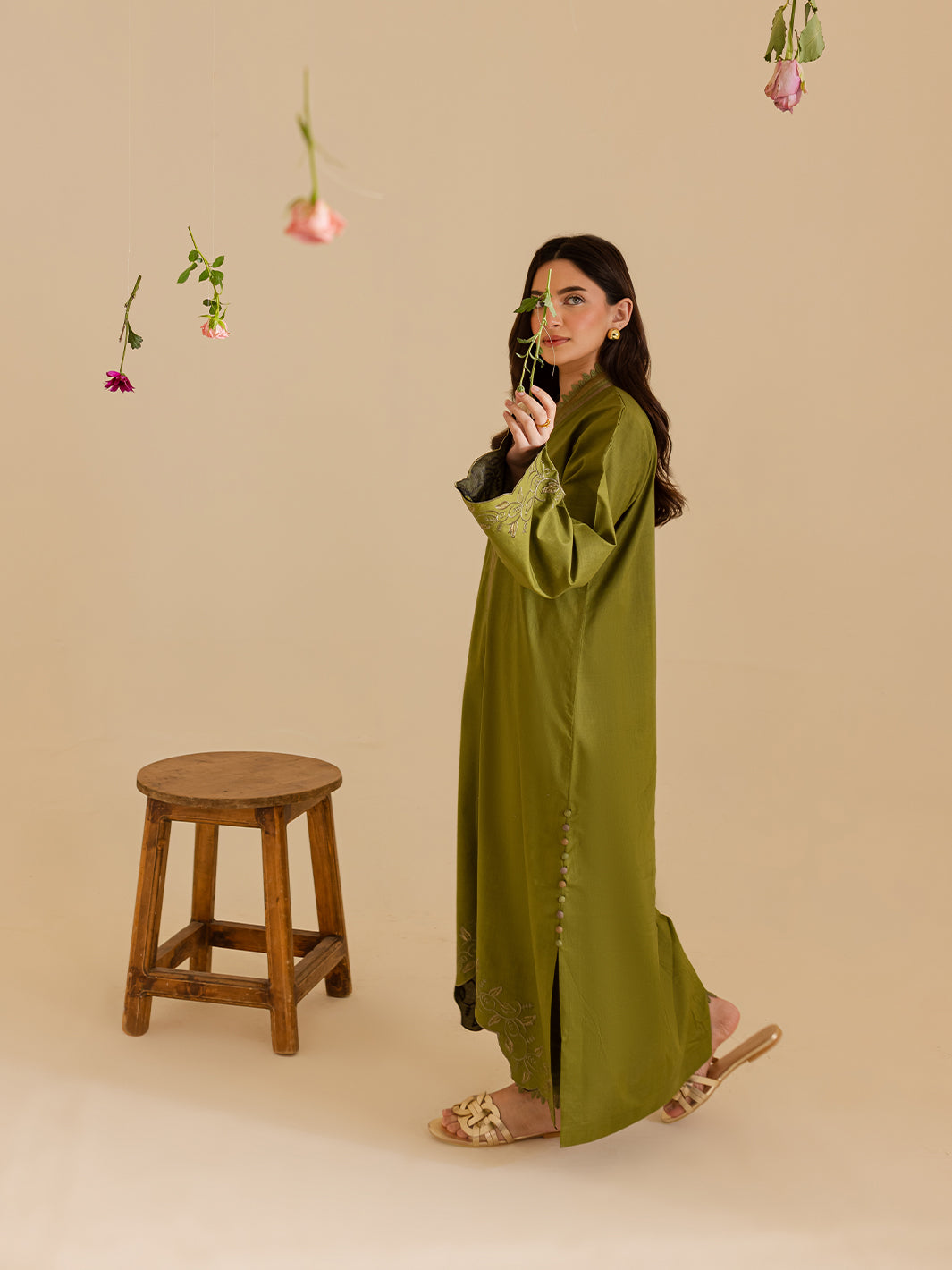 Mahnur | Petal Whispers Lawn Pret | Verdant XL mendhi Lawn