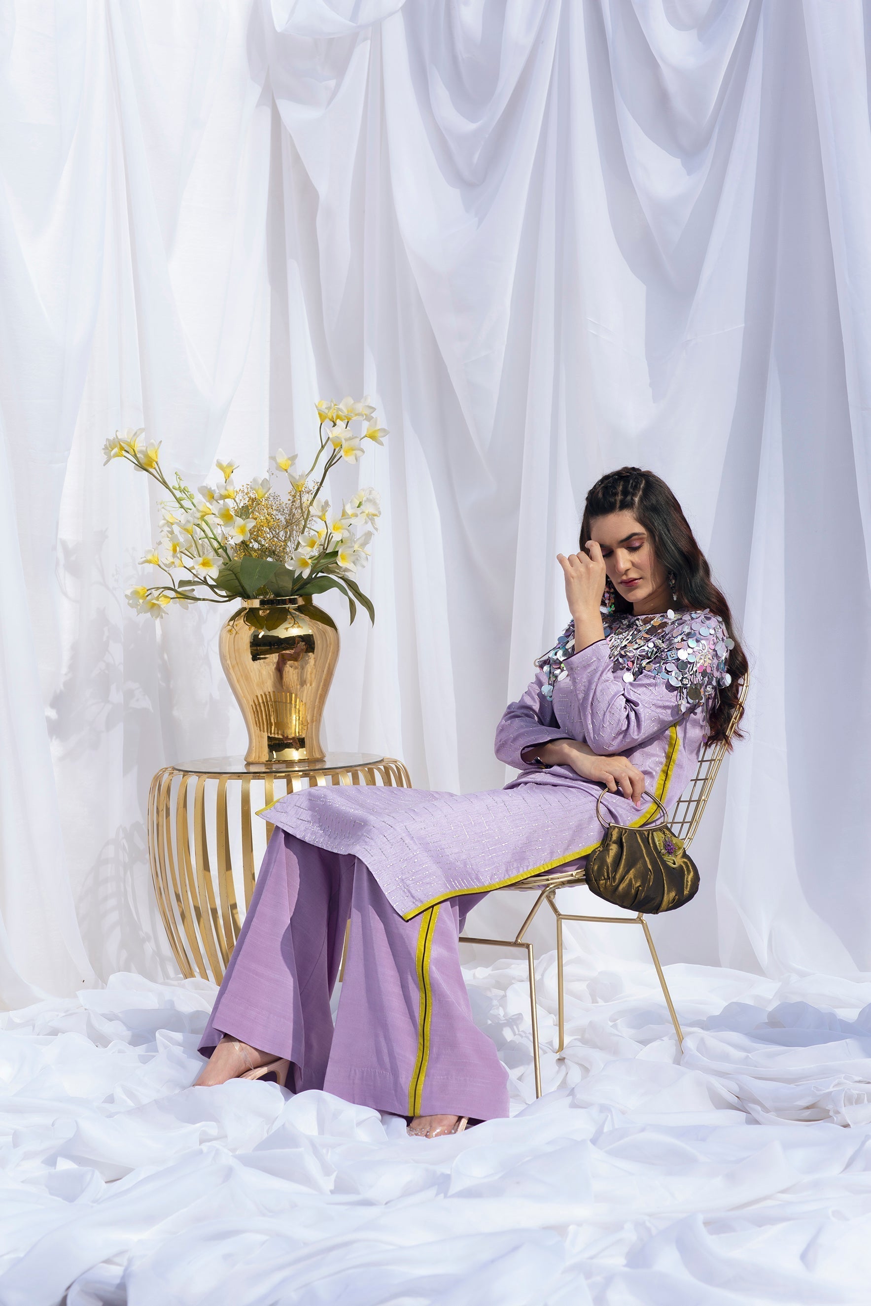 Hana | Viridity Ready to Wear | Opera-VRT-004 S Lavender Raw Silk