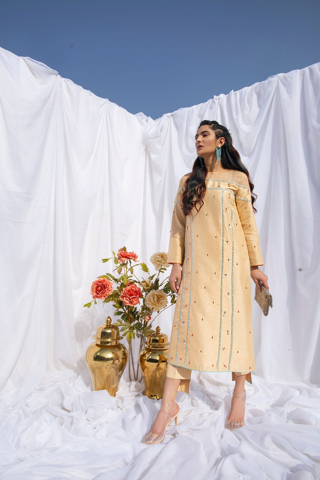Hana | Viridity Ready to Wear | Marigold -VRT-008 XS Gold Raw Silk