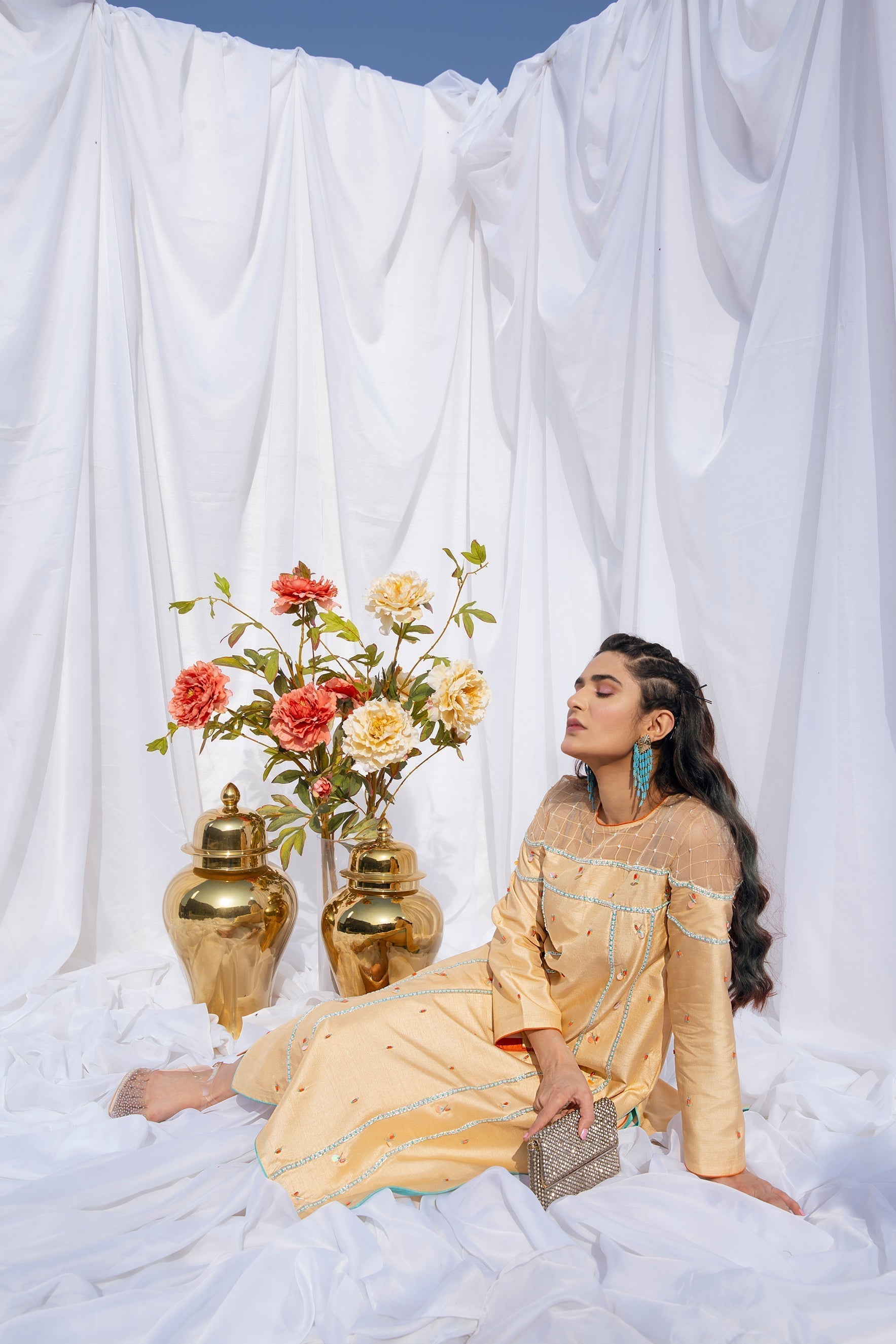 Hana | Viridity Ready to Wear | Marigold -VRT-008 L Gold Raw Silk