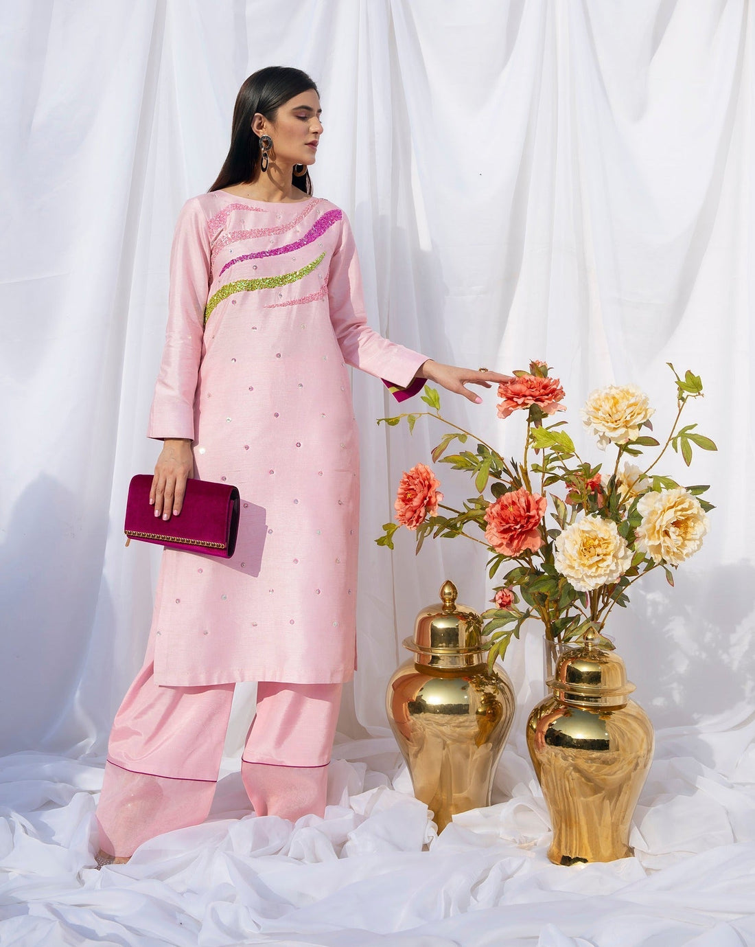 Hana | Viridity Ready to Wear | Curvy Candy-VRT-007 XS Pink Raw Silk
