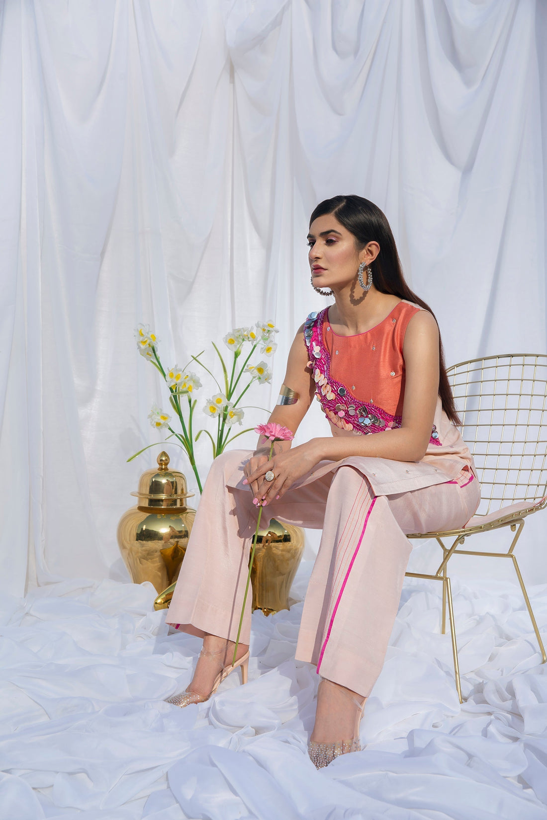 Hana | Viridity Ready to Wear | Carnation-VRT-003 XS Pink Raw Silk