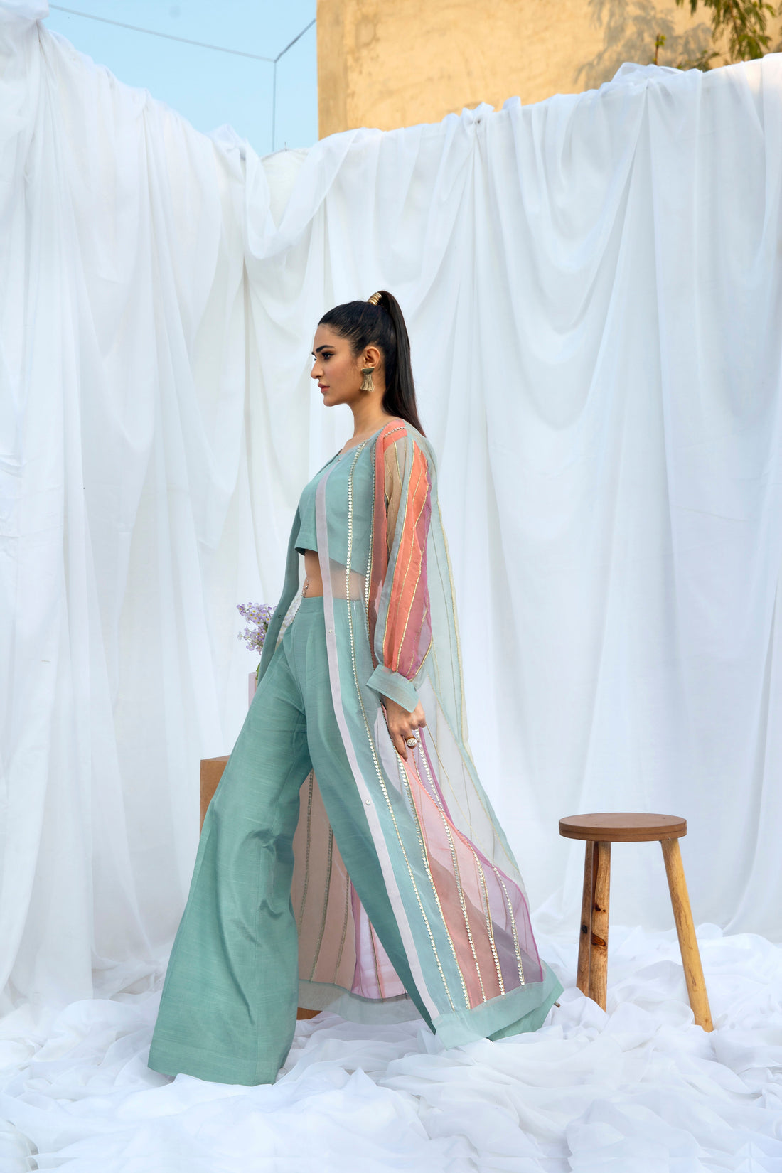 Hana | Viridity Ready to Wear | Island Teal -VRT-009 XS Ice Blue Raw Silk