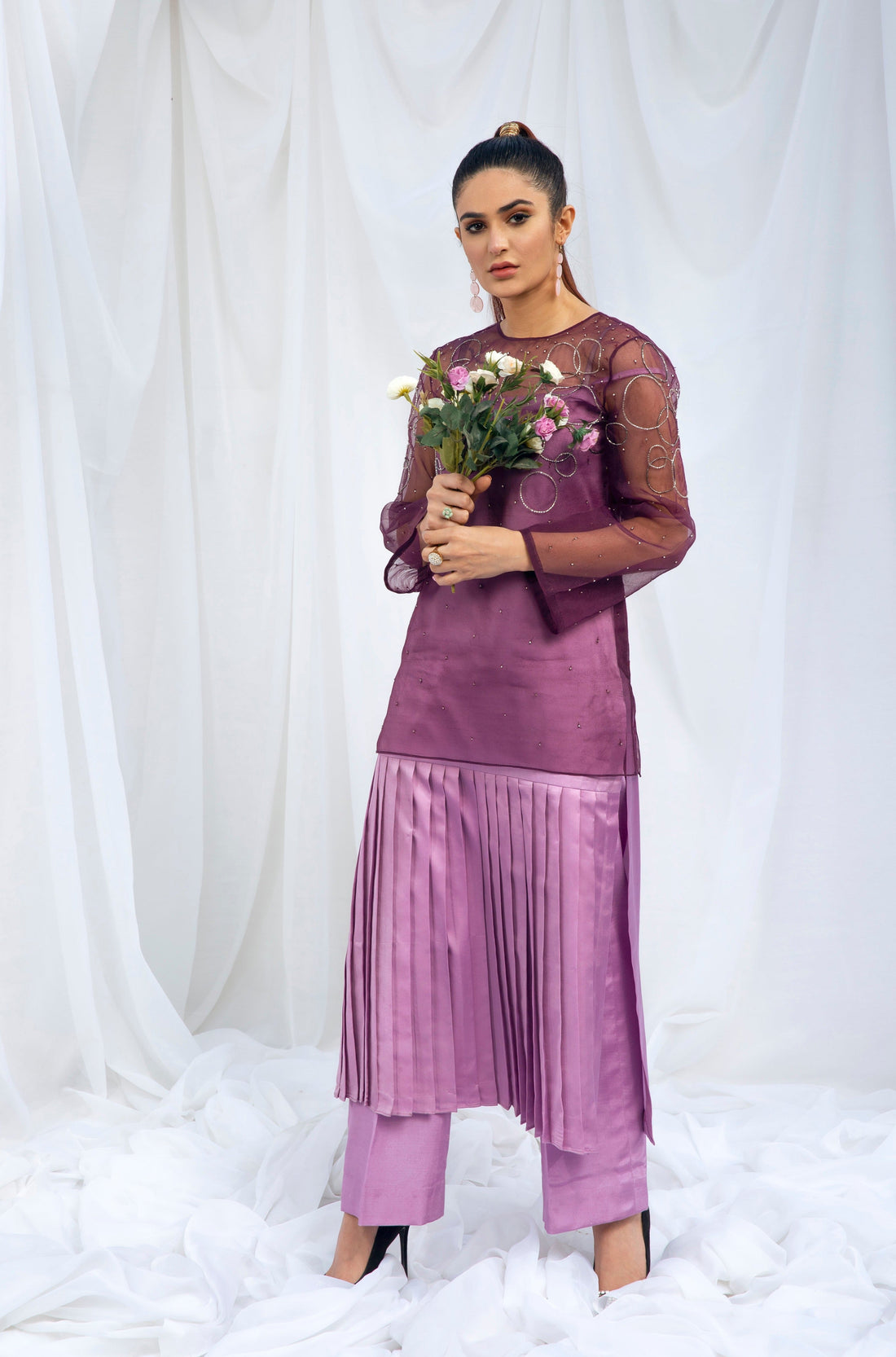 Hana | Viridity Ready to Wear | Peri-Winkle -VRT-010 XS Purple Organza