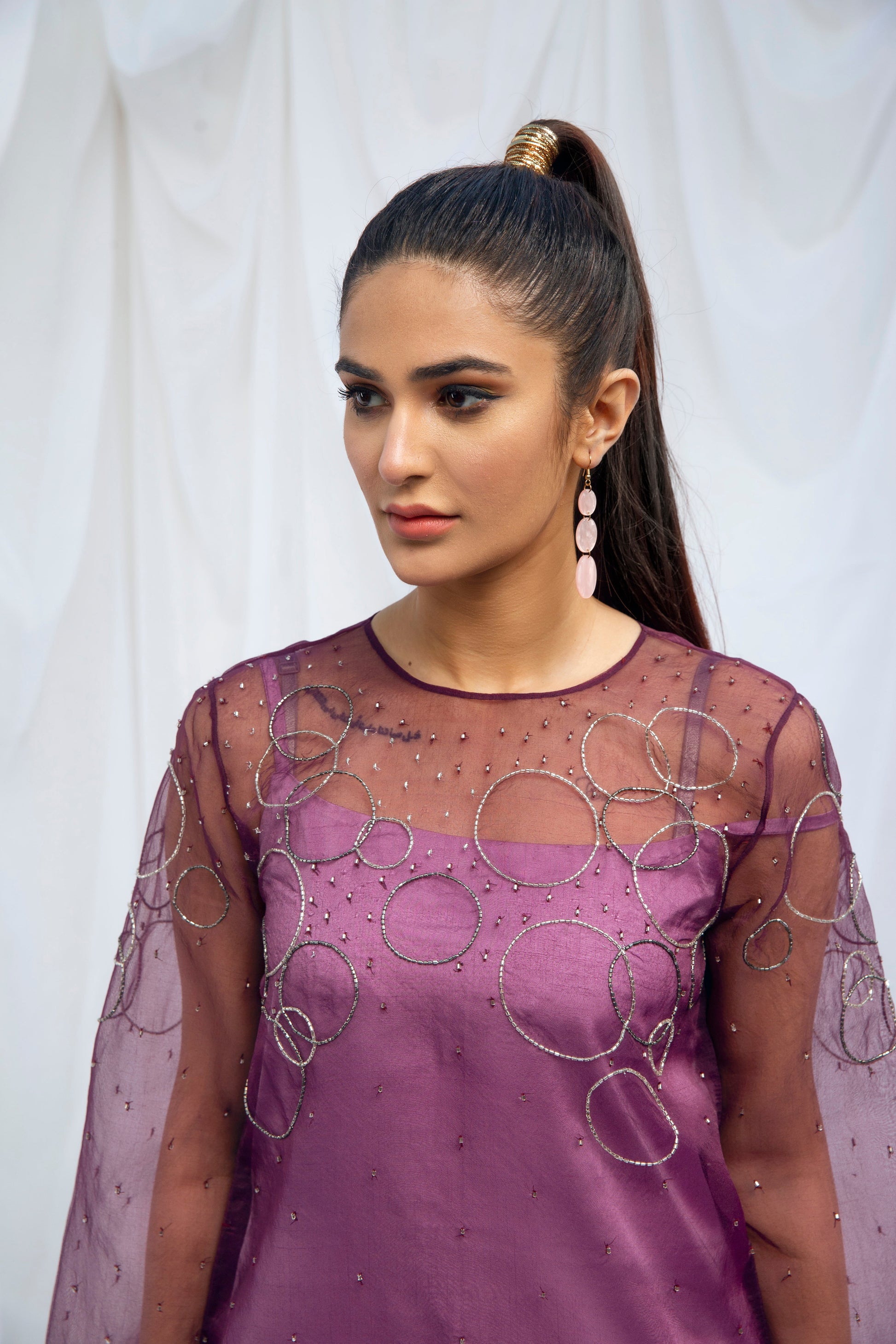 Hana | Viridity Ready to Wear | Peri-Winkle -VRT-010 M Purple Organza