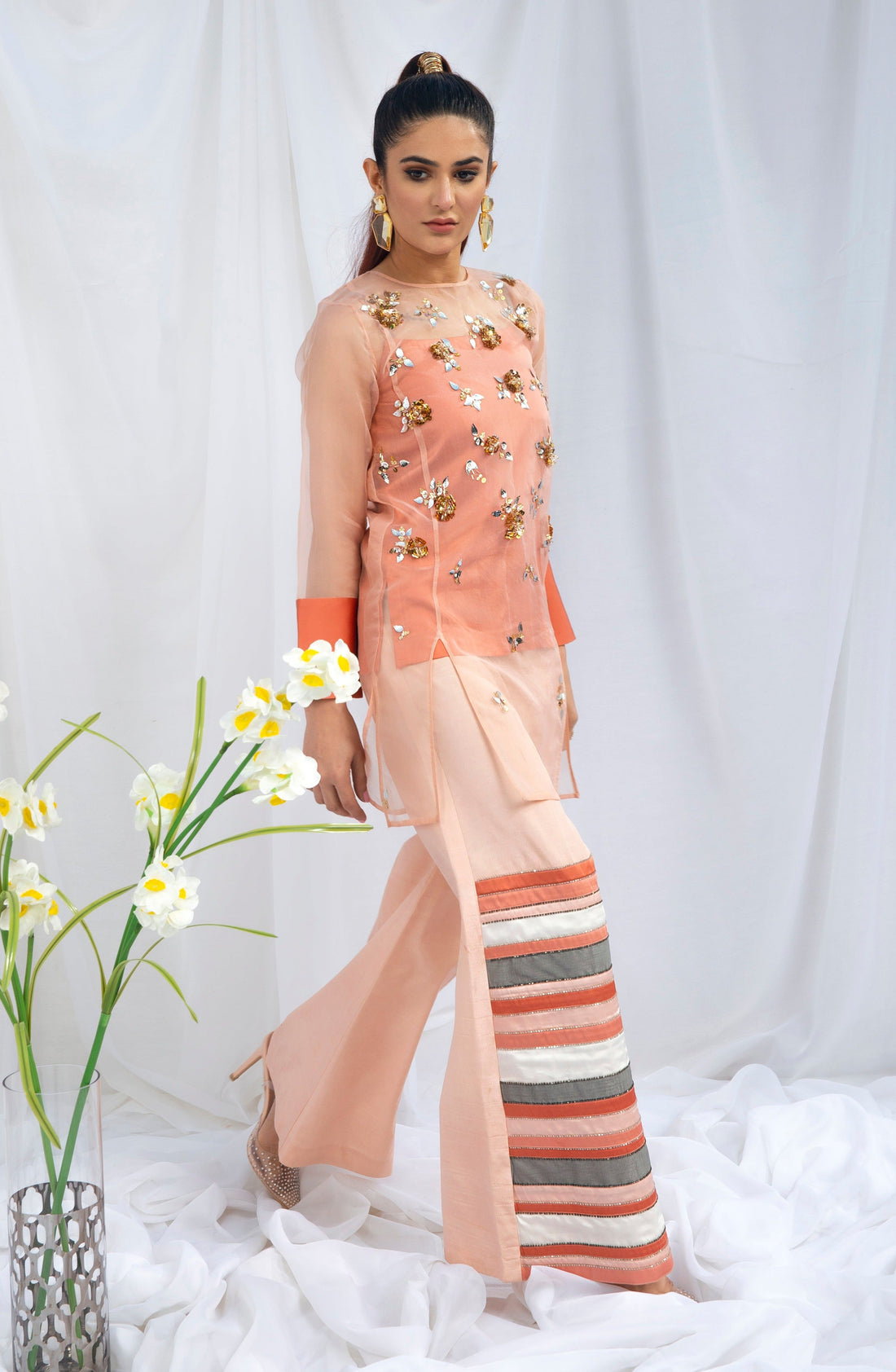 Hana | Viridity Ready to Wear | Tiffany-VRT-005 XS Peach Pink Organza