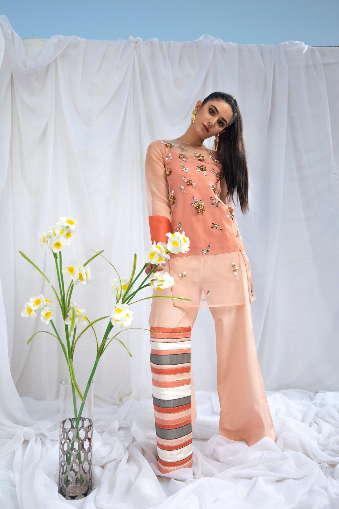 Hana | Viridity Ready to Wear | Tiffany-VRT-005 XS Peach Pink Organza