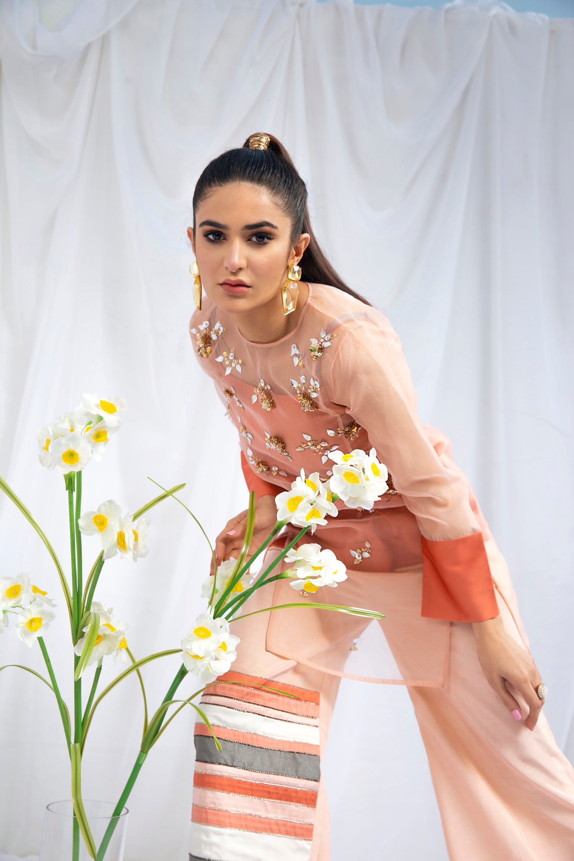 Hana | Viridity Ready to Wear | Tiffany-VRT-005 L Peach Pink Organza
