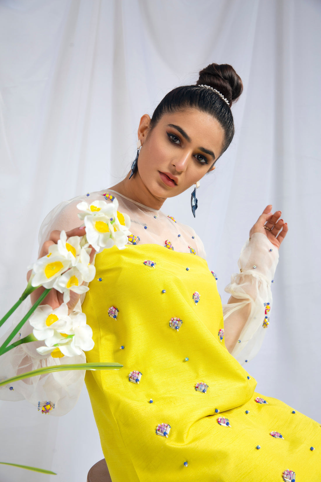 Hana | Viridity Ready to Wear | Citrus Twist -VRT-011 XS Yellow Raw Silk
