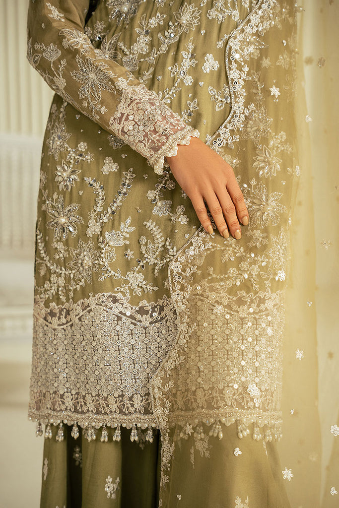 Cross Stitch | Wedding Collection 25 | AZURE PEARL M Mehndi Green Silk