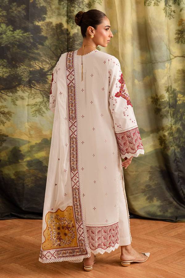 Marjjan | Guzel Lawn | SMC 207-A (White) - Pakistani Designer Dress - by Marjjan - Type : Ladies Clothes - 100% Original at Saira Sultan