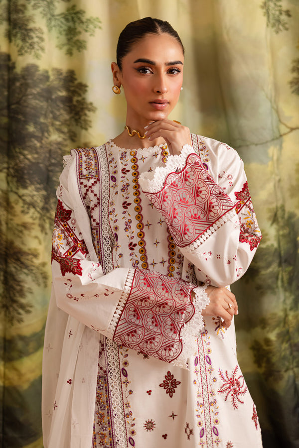 Marjjan | Guzel Lawn | SMC 207-A (White) - Pakistani Designer Dress - by Marjjan - Type : Ladies Clothes - 100% Original at Saira Sultan