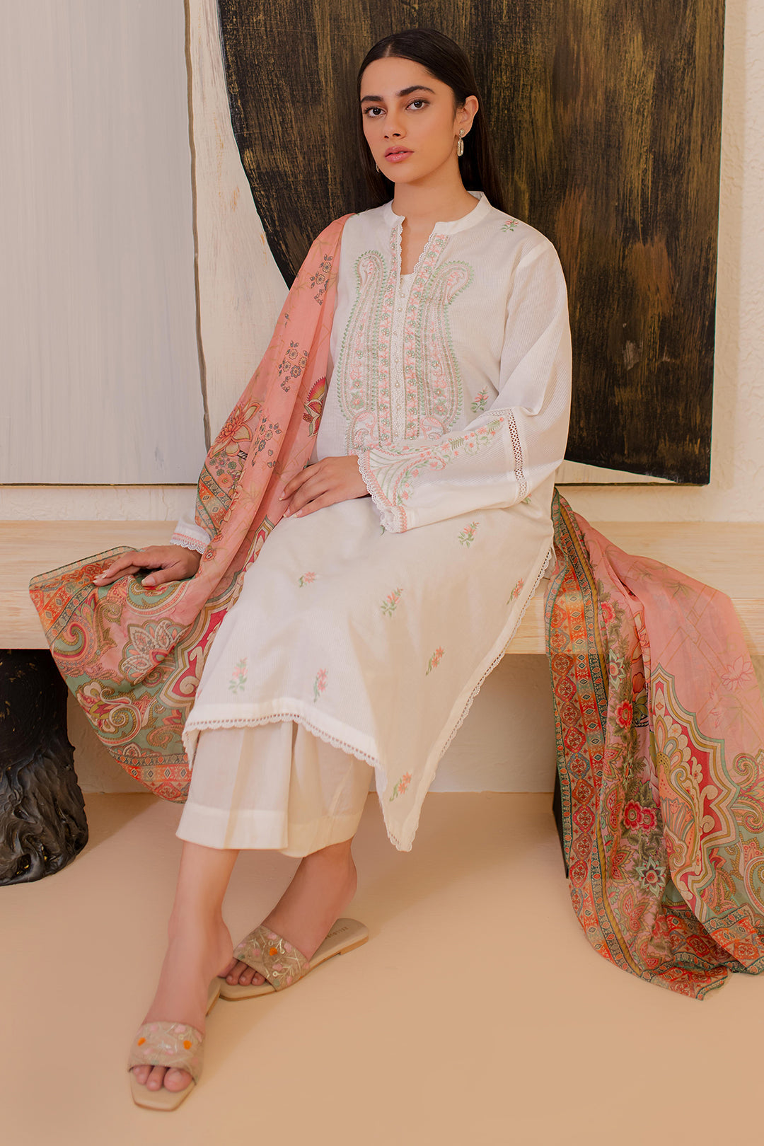 Zellbury | Summer Pret | Embroidered Kurta Dupatta - 3330 XL