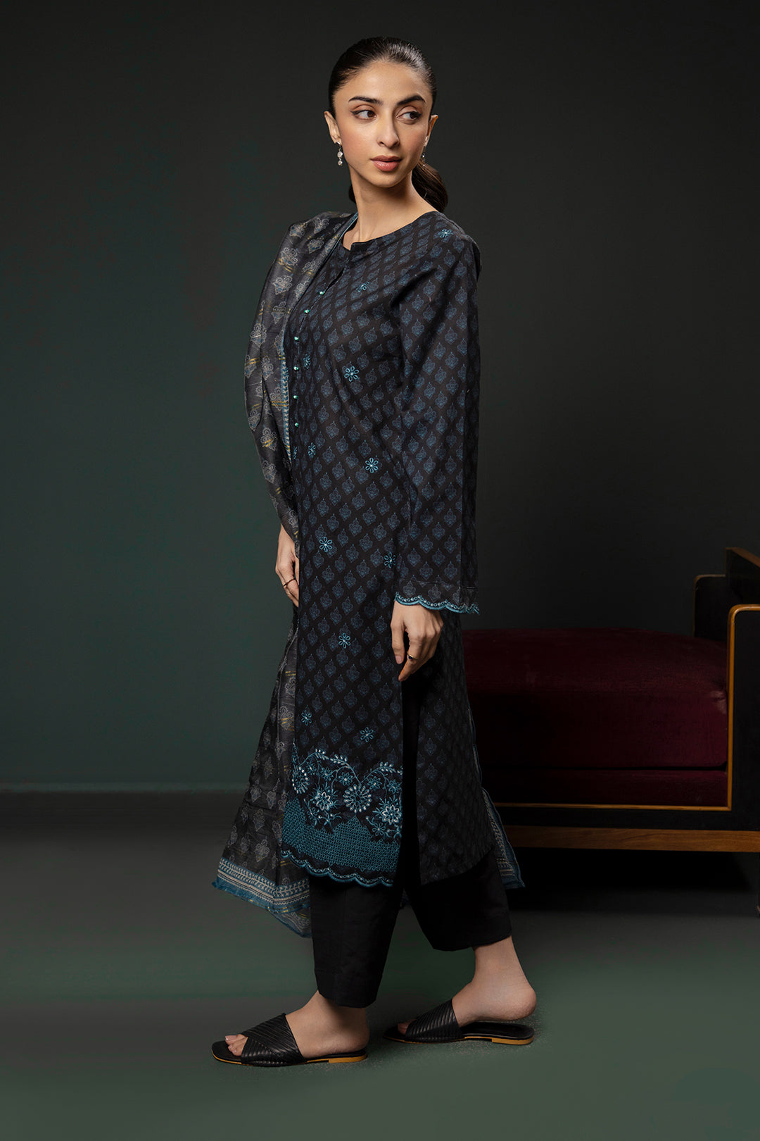 Zellbury | Summer Pret | Embroidered Kurta Dupatta Trouser - 2835
