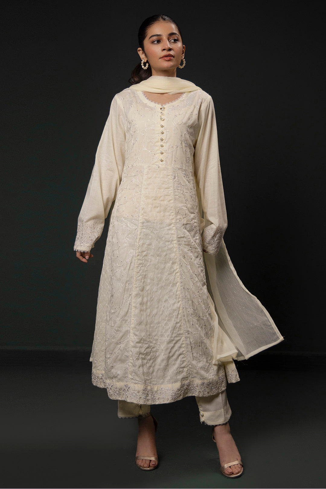Zellbury | Summer Pret | Embroidered Kurta Dupatta Trouser - 3332