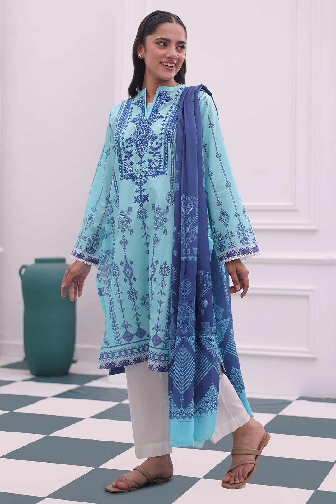 Zellbury | Summer Pret | Embroidered Kurta Dupatta - 1907