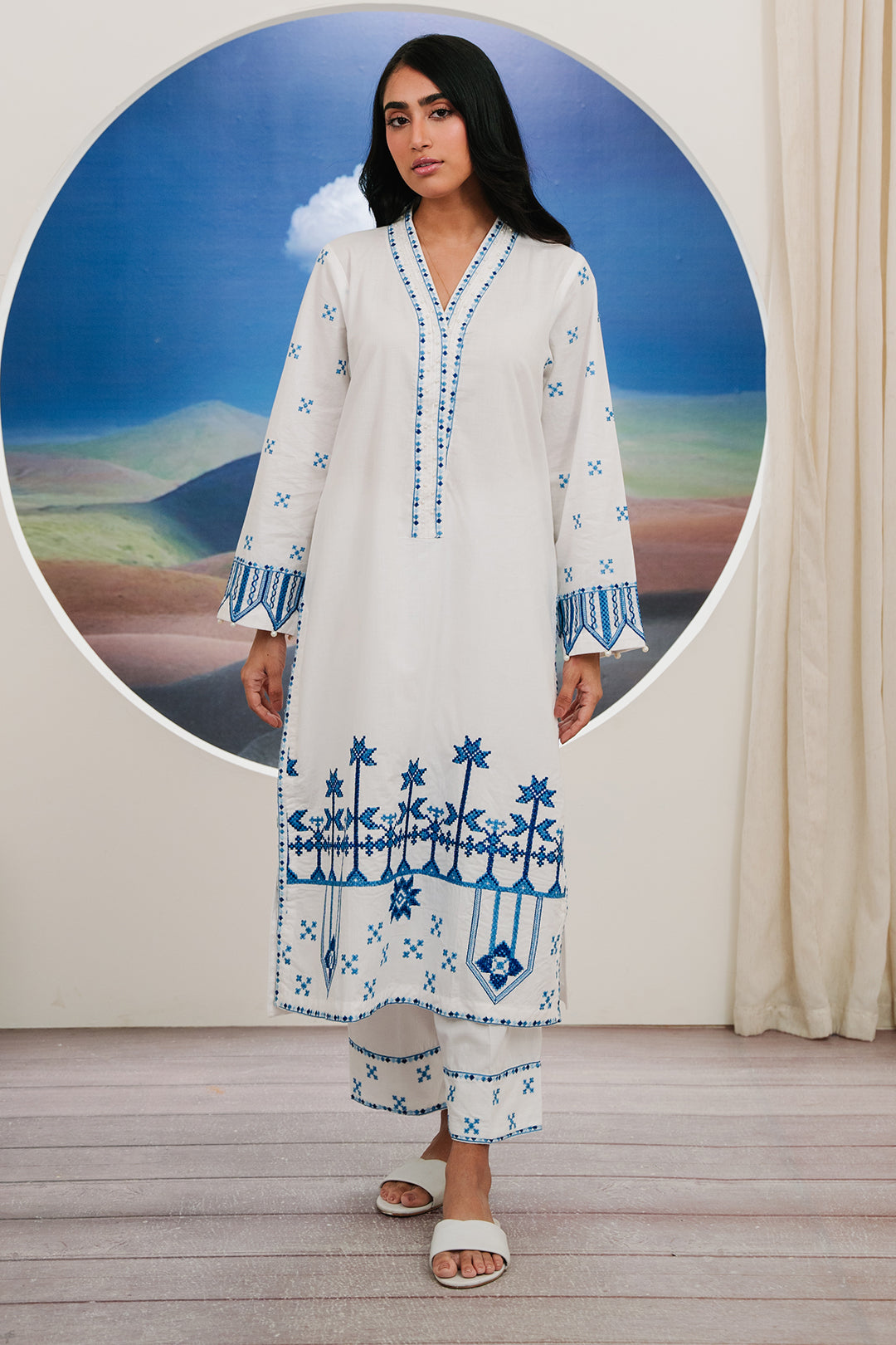 Zellbury | Summer Pret | Embroidered Kurta Trouser - 1984 XL