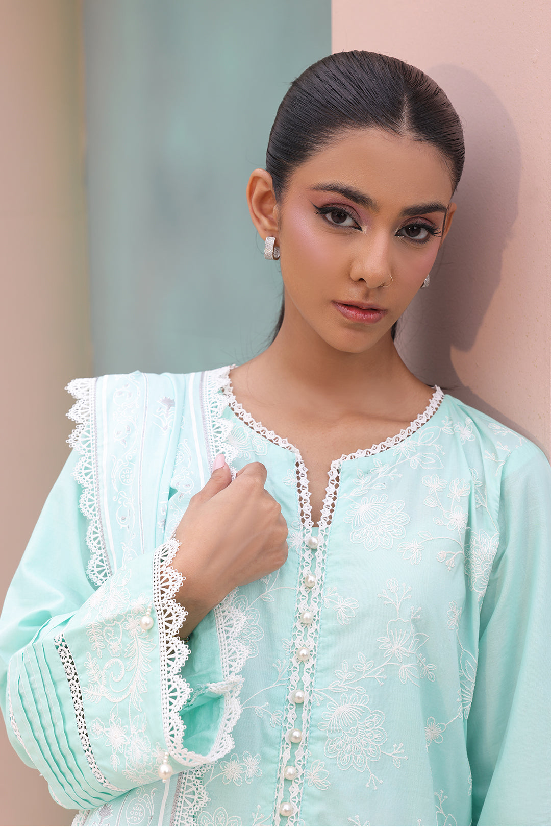 Zellbury | Unstitched 3 Piece Cambric | Embroidered Shirt Shalwar Dupatta - 0073 Default Title